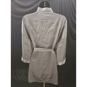 TURQUAZ LG GRAY SATIN/ RHINESTONE MOTHER OF THE GROOM ROBE & BRIDE TRIBE CUP NWT